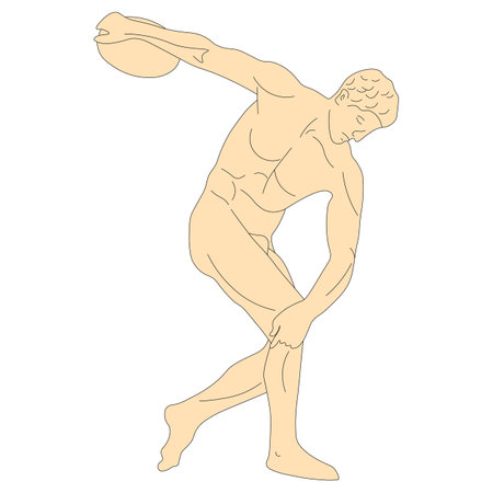 Vector illustration. Ancient Sculpture of manのイラスト素材