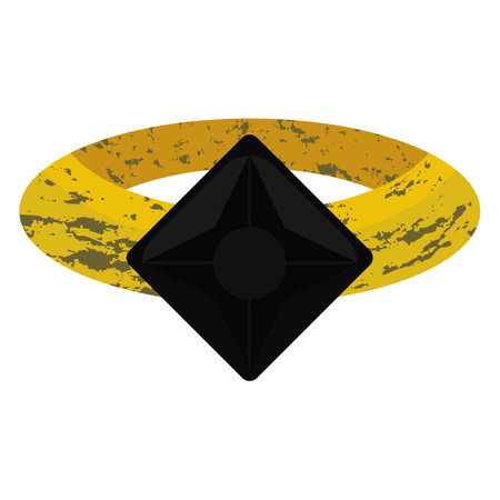 A ring with a black stoneのイラスト素材