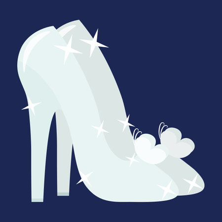 Glass shoes, fairytale shimmering glass slipperのイラスト素材