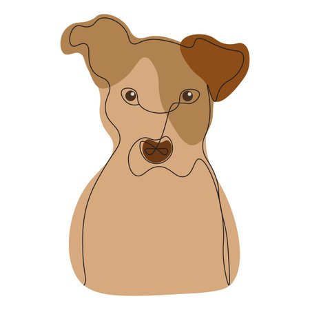 Dog drawing vector using continuous single one line art styleのイラスト素材
