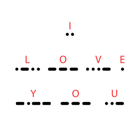 I Love You text in Morse code. Vector illustration.のイラスト素材