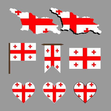 Georgia. Map and flag of Georgia. Vector illustration.のイラスト素材