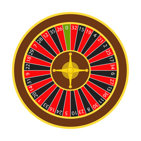 Casino Roulette Wheel on White Backgroundのイラスト素材