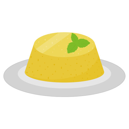 Brazilian dessert Quindim. Vector illustration.のイラスト素材