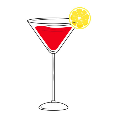 Cocktail in a glass on a white background vector illustrationのイラスト素材