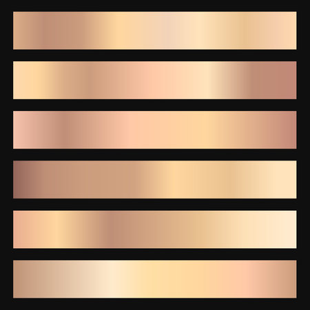 A collection of bronze tint gradients. Vector illustration.のイラスト素材