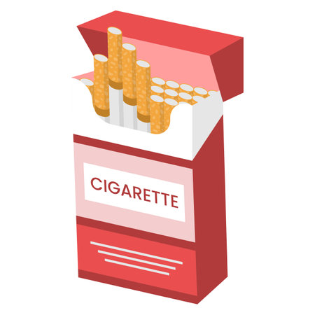 An open pack of cigarettes. Vector illustration.のイラスト素材