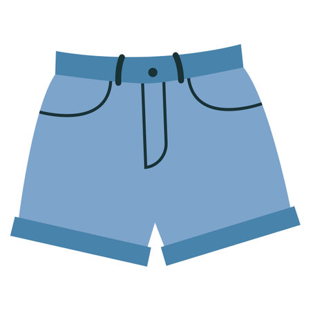 Denim shorts icon. Jeans clothes. Vector illustration.のイラスト素材