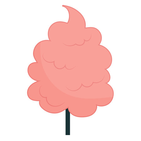 Sweet cotton candy on a stick. Vector illustration.のイラスト素材