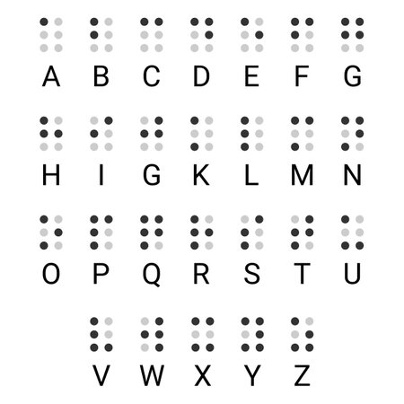 Braille alphabet letters. Braille is for the visually impaired. Vector illustration.のイラスト素材