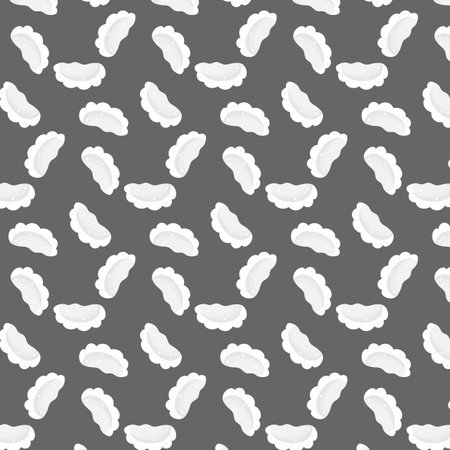 Dimsam, Chinese dumplings pattern. Kawaii Asian cuisine. Vector illustrations.のイラスト素材