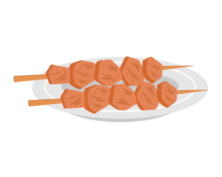 Satay. Indonesian dish. Vector illustration.のイラスト素材