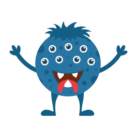 Cute funny monster. Vector illustration.のイラスト素材
