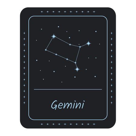 Star constellation of the zodiac Gemini. Vector illustration.のイラスト素材