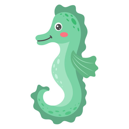 Cartoon seahorse. Pelagian. Vector illustration.のイラスト素材
