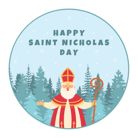 Saint Nicholas Day or Sinterklaas. Vector illustration.のイラスト素材