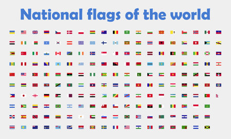 National flags of the world. Vector illustrationのイラスト素材