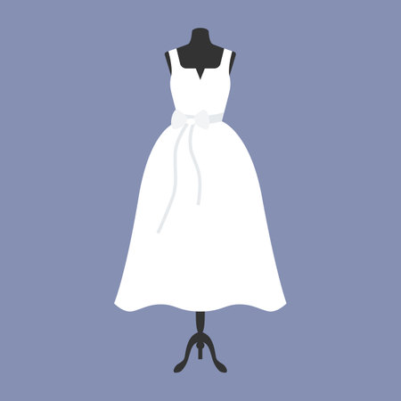 Wedding dress in modern design. Vector illustration.のイラスト素材