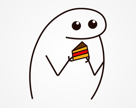 Happy Birthday. Flork meme with cake.のイラスト素材