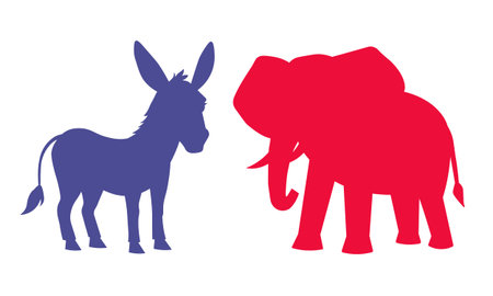 Democratic Donkey republican Elephant. Vectorのイラスト素材