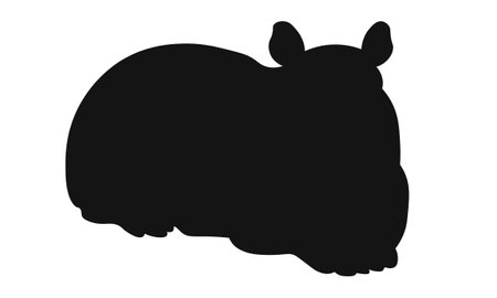 Capybara black silhouette. Vector illustrationのイラスト素材