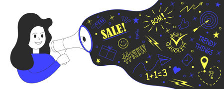 Creative marketing concept banner. Vector illustration for marketing, sales, advertising, promotion, social media, business.のイラスト素材