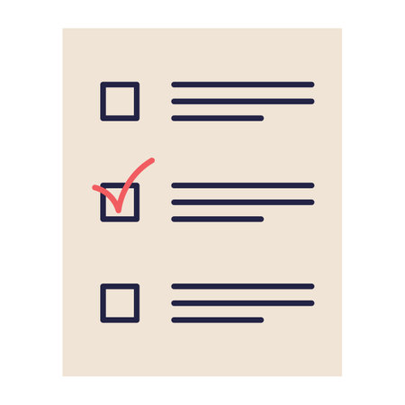Ballot paper with a checkmark, symbolizing participation in an election campaign and voting 2024.のイラスト素材