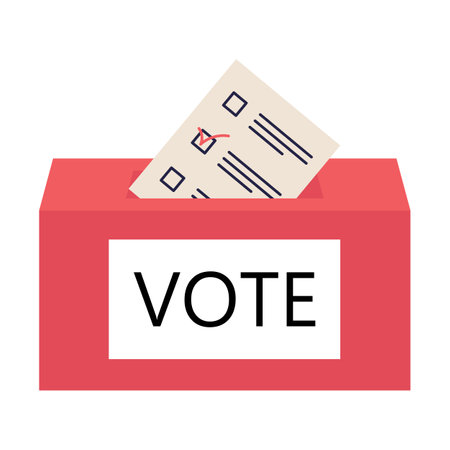 Ballot box representing an election campaign, highlighting the importance of voting in 2024.のイラスト素材