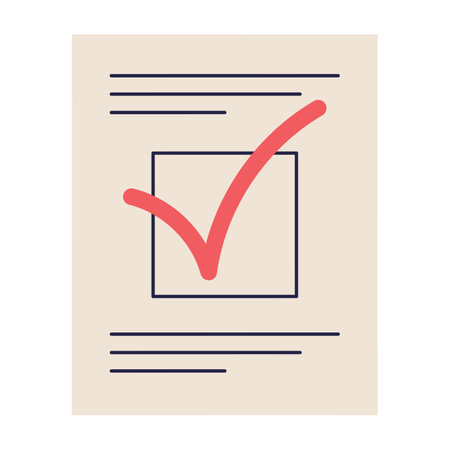 Ballot paper with a checkmark, symbolizing participation in an election campaign and voting 2024.のイラスト素材