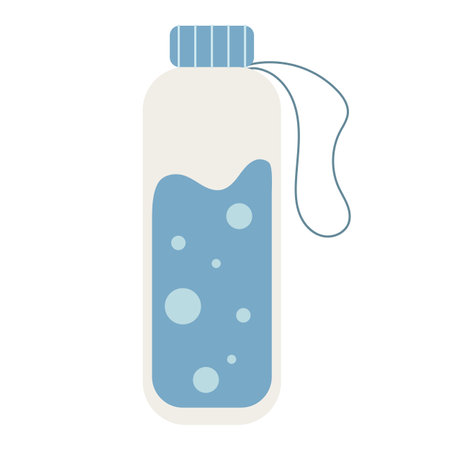 Reusable plastic water bottle. Vector illustration.のイラスト素材