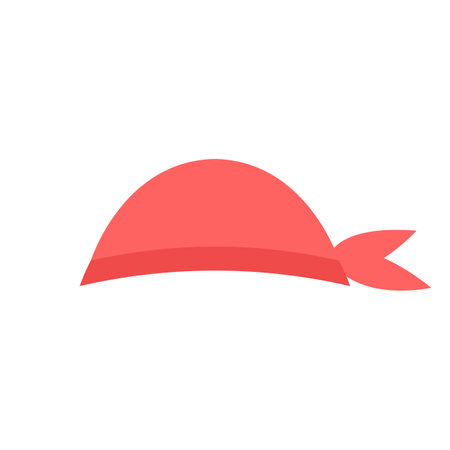 Vector illustration of a red bandana with characteristic knots.のイラスト素材