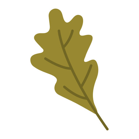 Simple oak leaf icon, ideal for eco-friendly designs and natural-themed projects.のイラスト素材