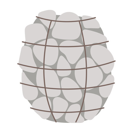 Natural stone used in sauna and bath for an authentic steam experience.のイラスト素材
