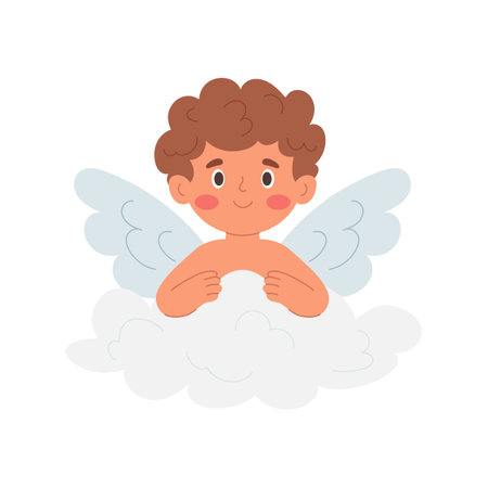 Cute cupid for Valentine's Day. Perfect for cards, decor and romantic designs.のイラスト素材