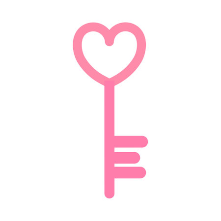 Pink key to the lock. Symbol of love. Illustration for Valentine's Day. Vector illustration.のイラスト素材