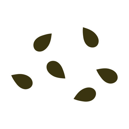 Watermelon seeds. Black watermelon seeds.のイラスト素材