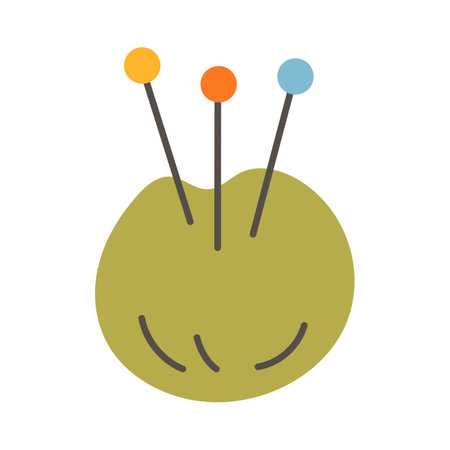 Needle cushion. Sewing pin holder. Sewing accessory.のイラスト素材