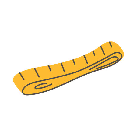 Yellow measuring tape. Sewing tool.のイラスト素材