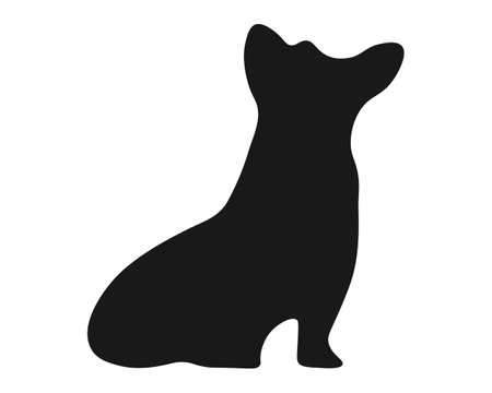 Dog silhouette. Corgi silhouette isolated on white background.のイラスト素材