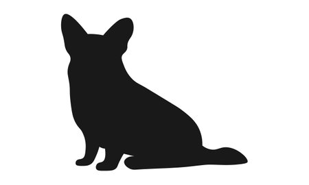 Dog silhouette. Corgi silhouette isolated on white background.のイラスト素材
