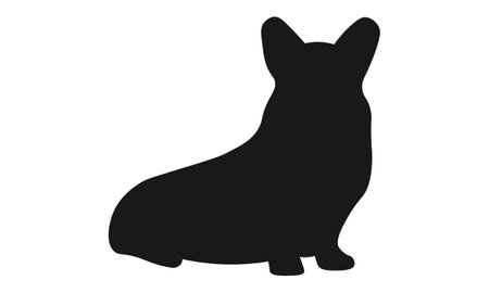 Dog silhouette. Corgi silhouette isolated on white background.のイラスト素材
