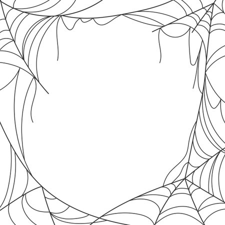 Frame from cobweb. Border element for Halloween holiday. Vector illustration.のイラスト素材