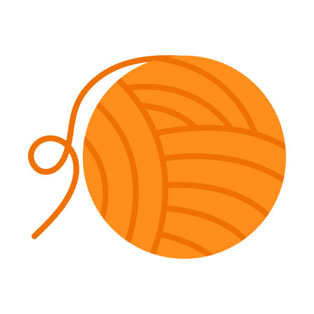 This vector illustration showcases a ball of wool yarn and threads, ideal for sewing, knitting, and crafting themes.のイラスト素材