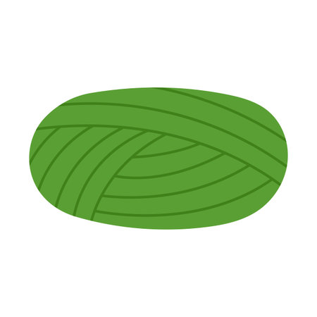 This vector illustration showcases a ball of wool yarn and threads, ideal for sewing, knitting, and crafting themes.のイラスト素材