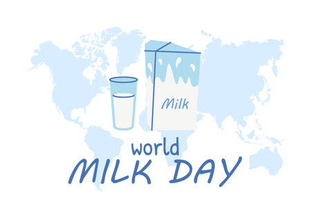 World Milk Day. Background, banner, poster for June 1. Vector illustration.のイラスト素材