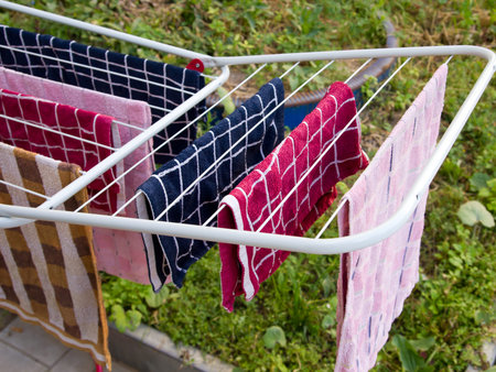 Clean towels in the dryer to dry laundry