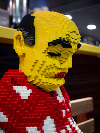 Moscow, Russia - November 07, 2015: Human figure made of Lego in Domodedovo airport loungeのeditorial素材