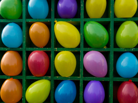 Tyr attraction with multi -colored balloonsの写真素材