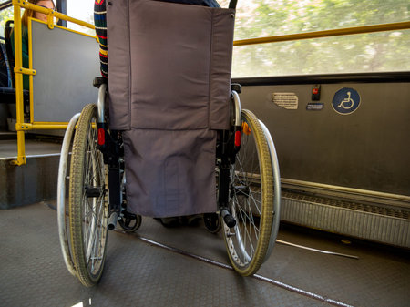 Voronezh, Russia - June 07, 2017: Wheelchair is in the public transportのeditorial素材