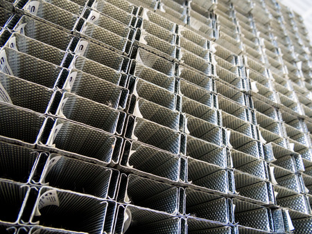 Voronezh, Russia - June 10, 2018: Stack of metal profile for mounting drywallのeditorial素材